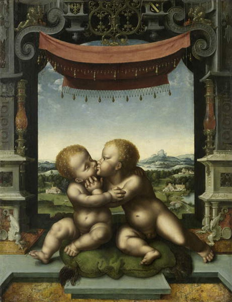 Detail of The Infants Christ and Saint John the Baptist Embracing, 1520-25 by Joos van Cleve
