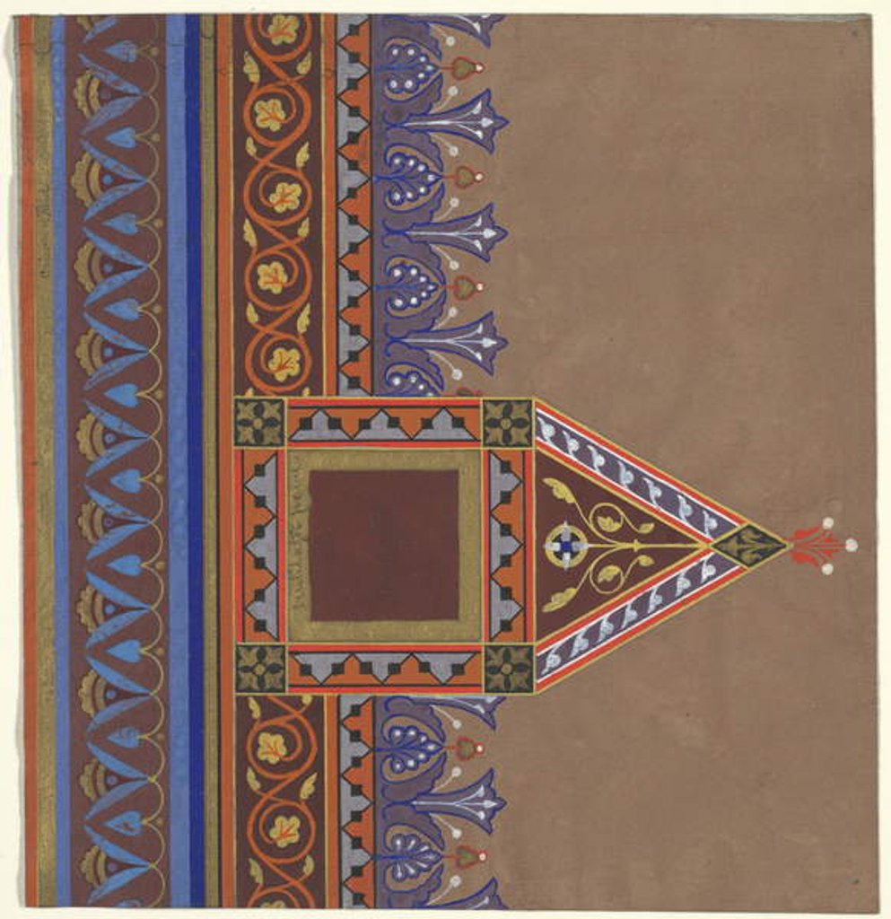 Detail of Decor design for Brooklyn Library, 1868-69 by Peter Bonnett Wight