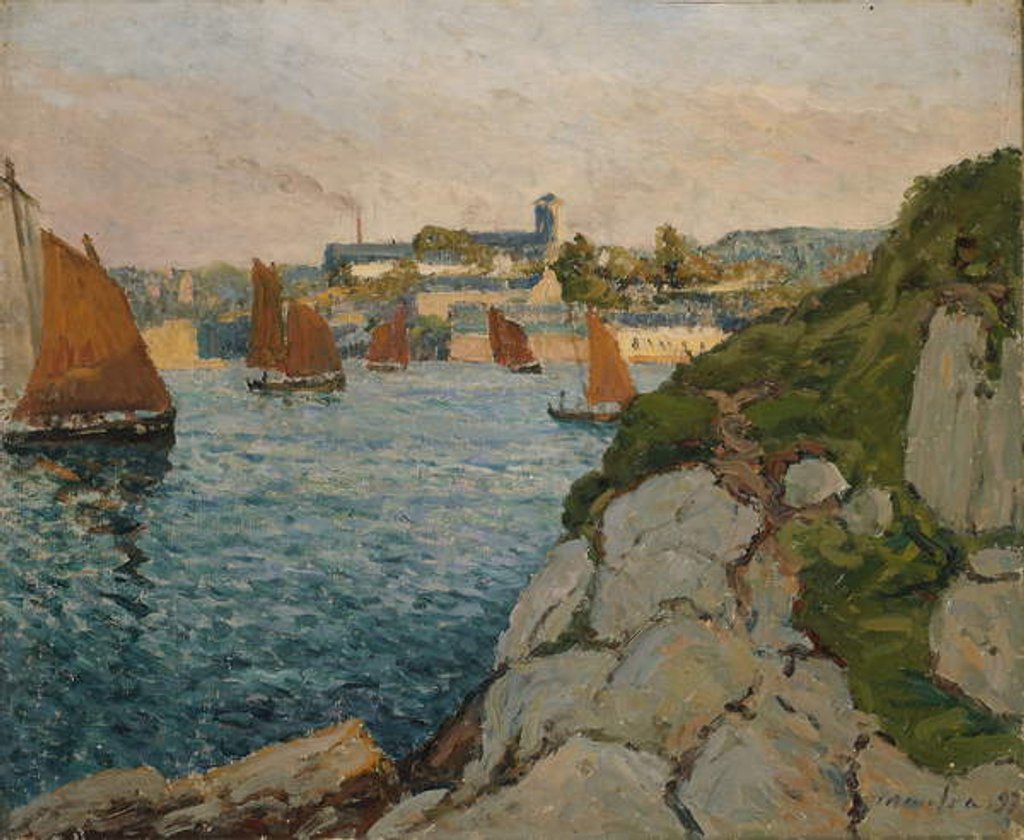 Detail of Douarnenez in Sunshine, 1897 by Maxime Emile Louis Maufra