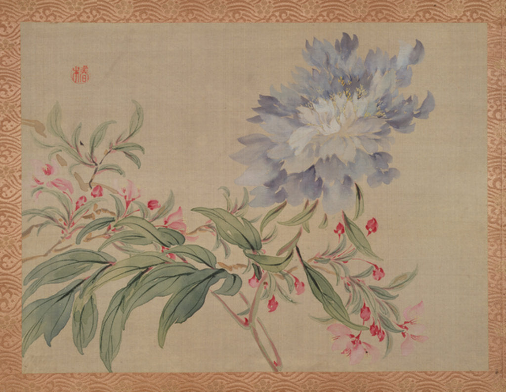 Detail of Blossom and a flower, 1851 by Tsubaki Chinzan