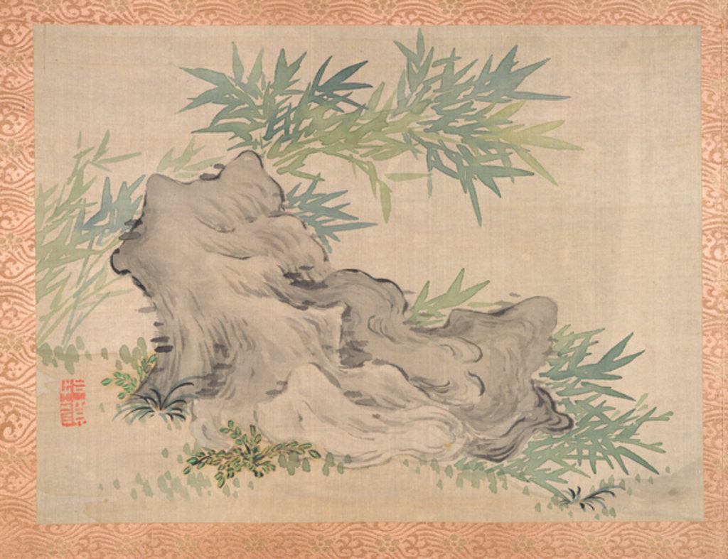 Detail of Bamboo and Rocks, 1851 by Tsubaki Chinzan