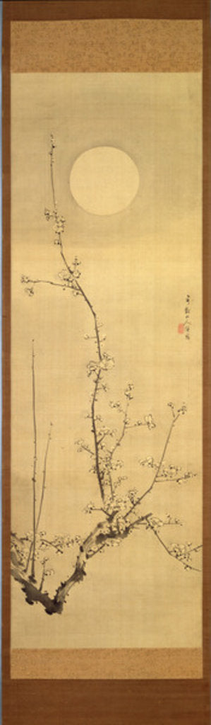Detail of Blossoming plum-tree against the full moon, c.1800-22 by Gentai Sanjin