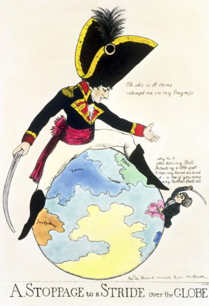 Detail of A Stoppage to a Stride over the Globe, 1803 by English School