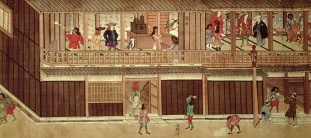Detail of A domestic scene by Japanese School