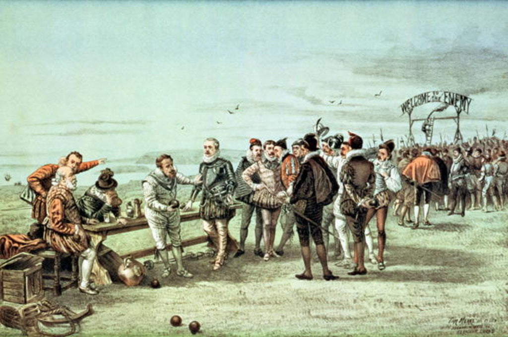 Detail of The Armada of 1888 in Sight, Ministers at Play by Tom Merry