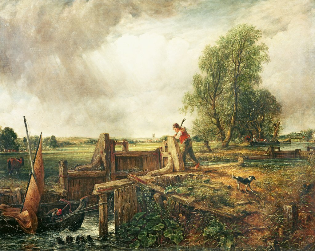 Detail of A Boat Passing a Lock by John Constable