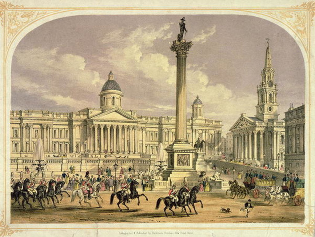 Detail of Trafalgar Square, published by the Dickinson Brothers, 19th century by English School