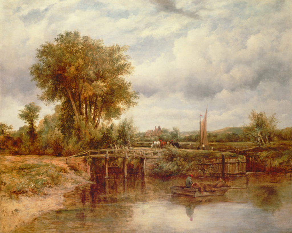 Detail of The Lock at Dedham by Frederick Waters Watts
