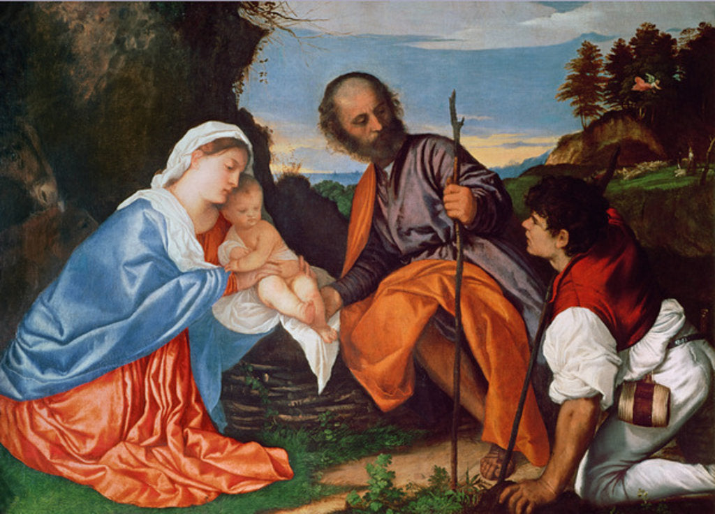 Detail of The Holy Family and a Shepherd, c.1510 by Titian