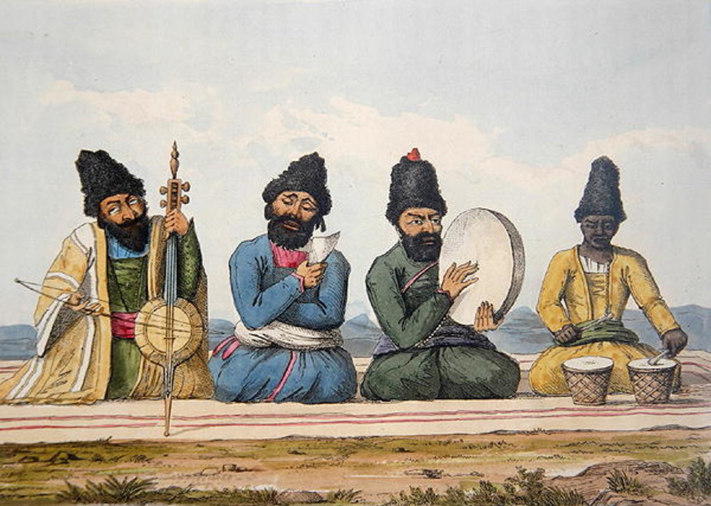 Detail of Persian Musicians from 'A Second Journey through Persia 1810-16' by James Justinian Morier