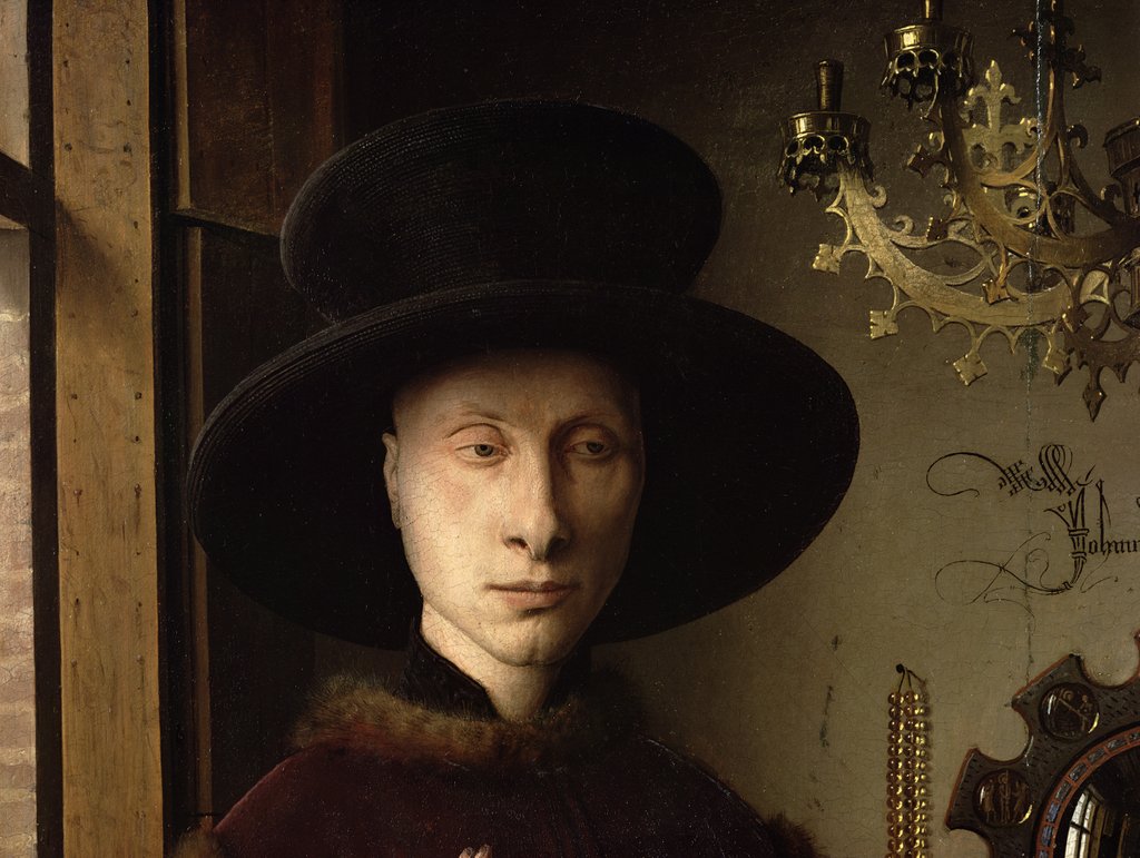 Detail of The Portrait of Giovanni Arnolfini and his Wife Giovanna Cenami 1434 by Jan van Eyck