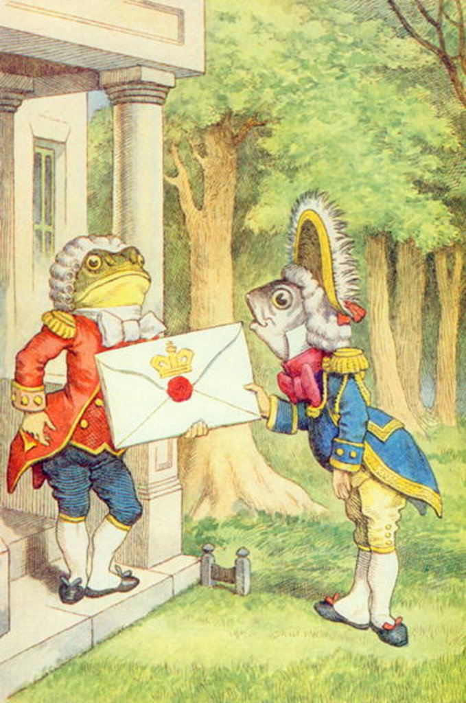 Detail of The Fish-Footman Delivering an Invitation to the Duchess by John Tenniel