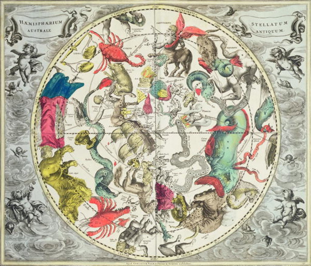 Detail of Map of the Southern Hemisphere by Andreas Cellarius