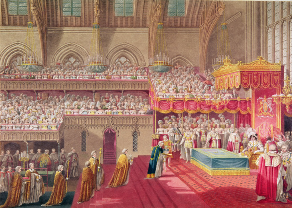 Detail of Procession of the Dean and Prebendaries of Westminster bearing the Regalia by Charles (after) Wild