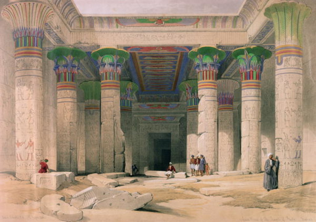 Detail of Grand Portico of the Temple of Philae, Nubia by David Roberts