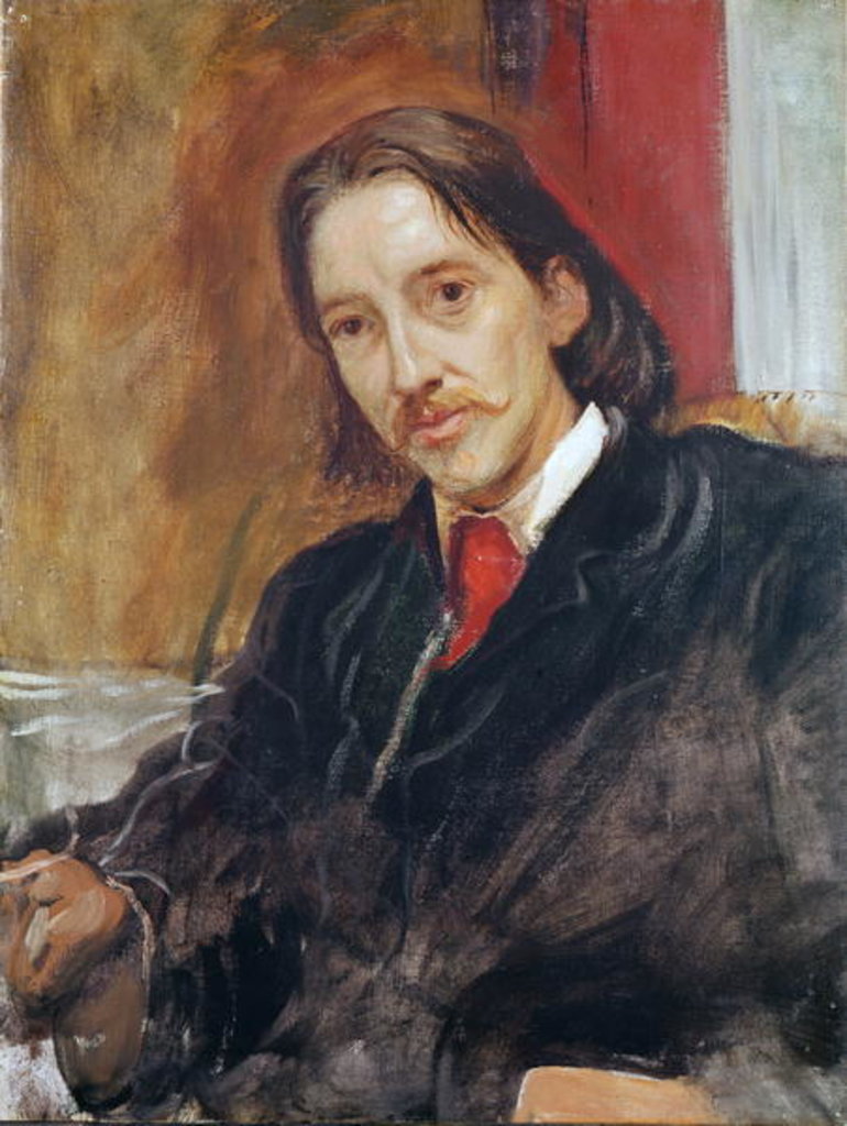 Detail of Portrait of Robert Louis Stevenson 1886 by William Blake Richmond