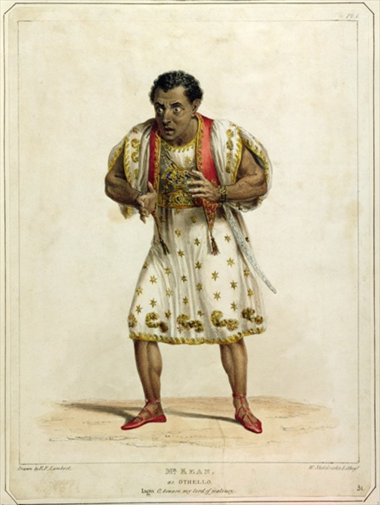 Detail of Portrait of Mr Edmund Kean as Othello by E.F. Lambert