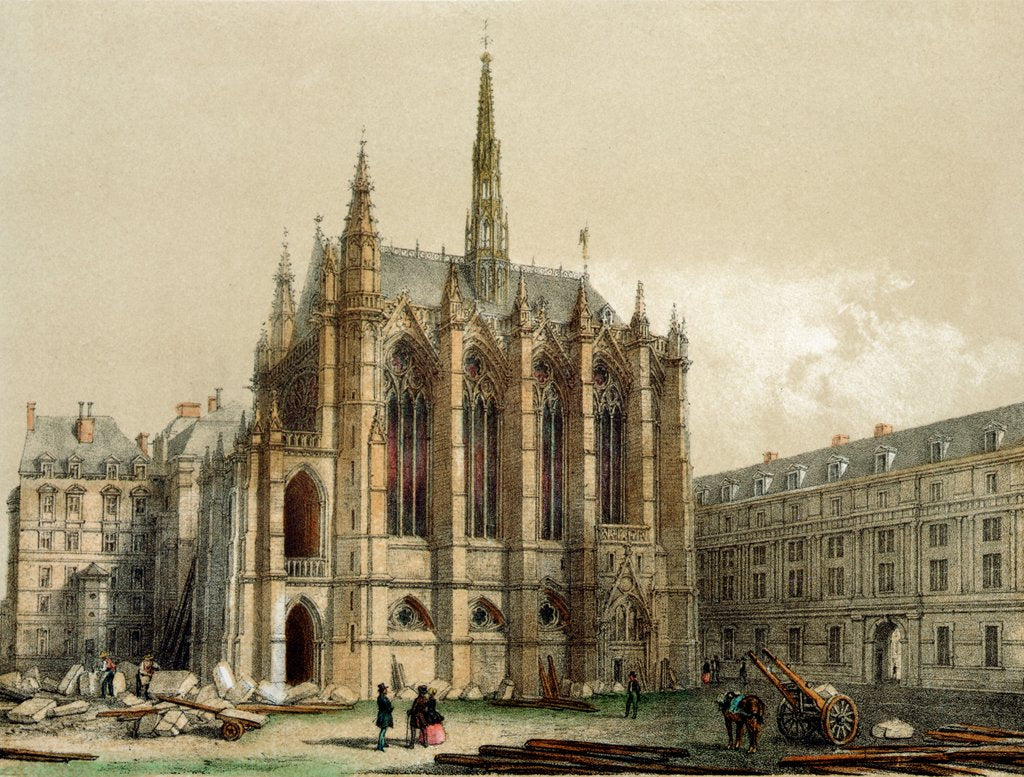 Detail of La Sainte Chapelle, Paris by Deroy (after)