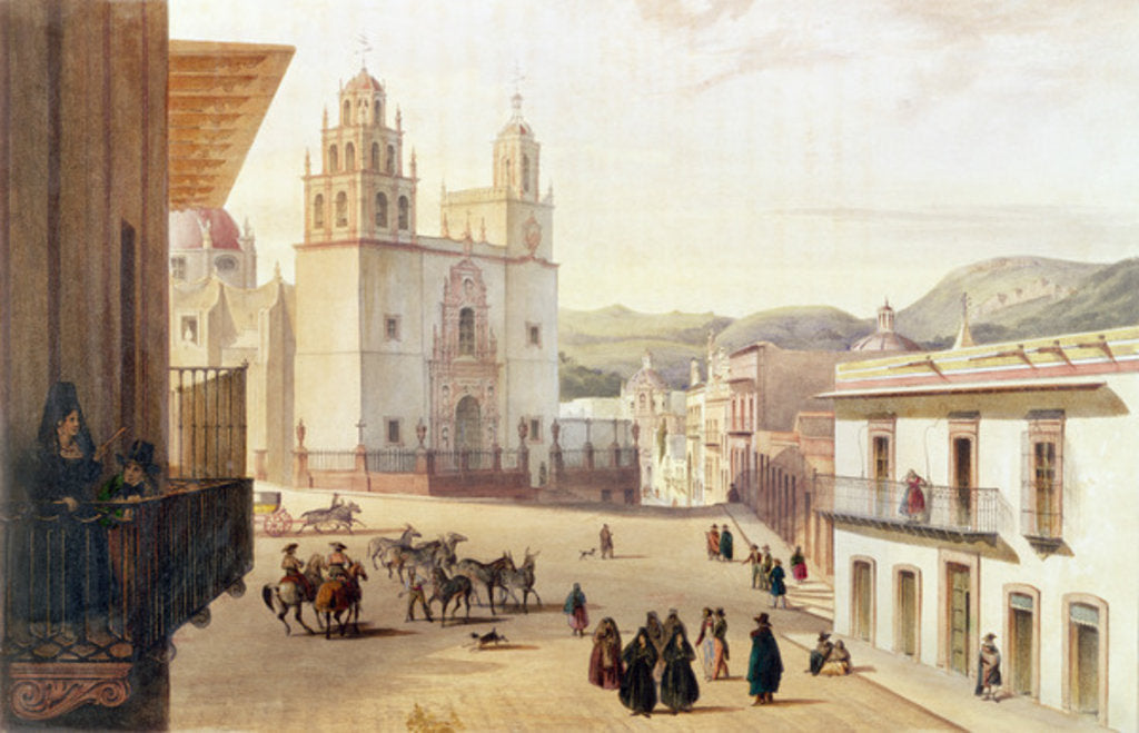 Detail of Plaza Mayor de Guonajuato by Carl Nebel