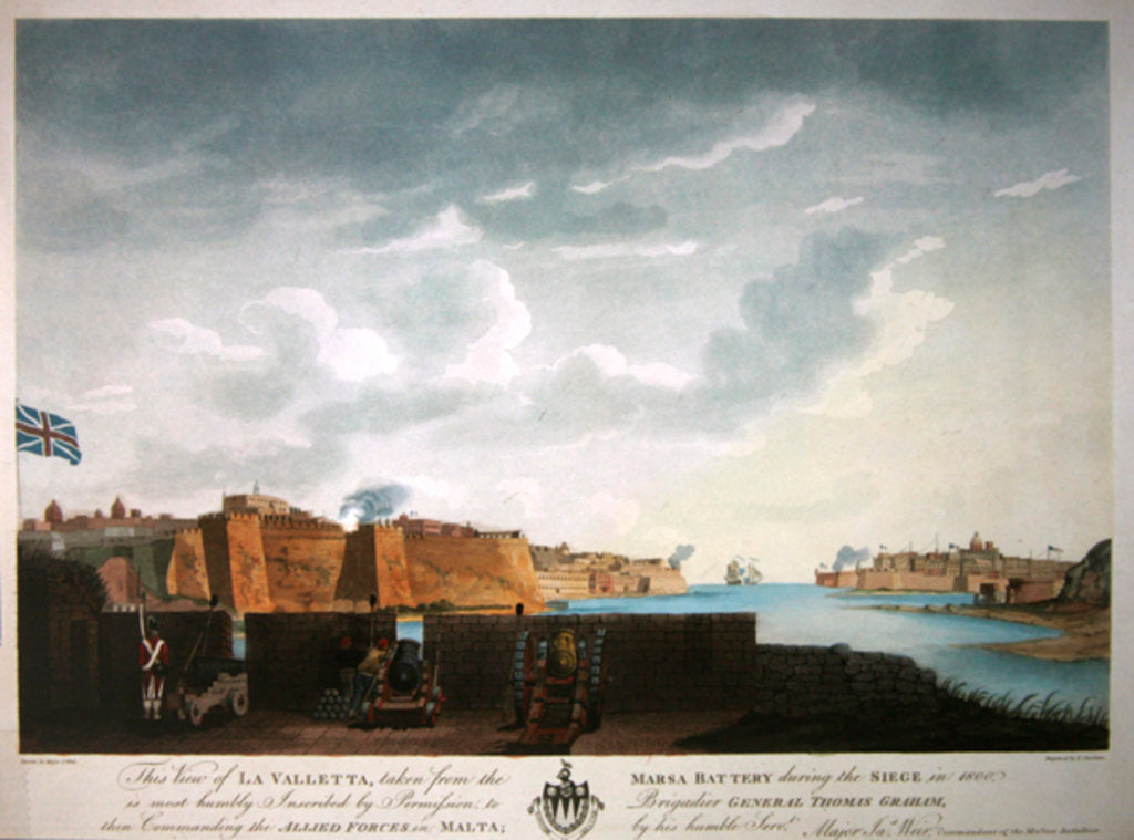 Detail of View of La Valletta during the siege of 1800 by Captain James Weir