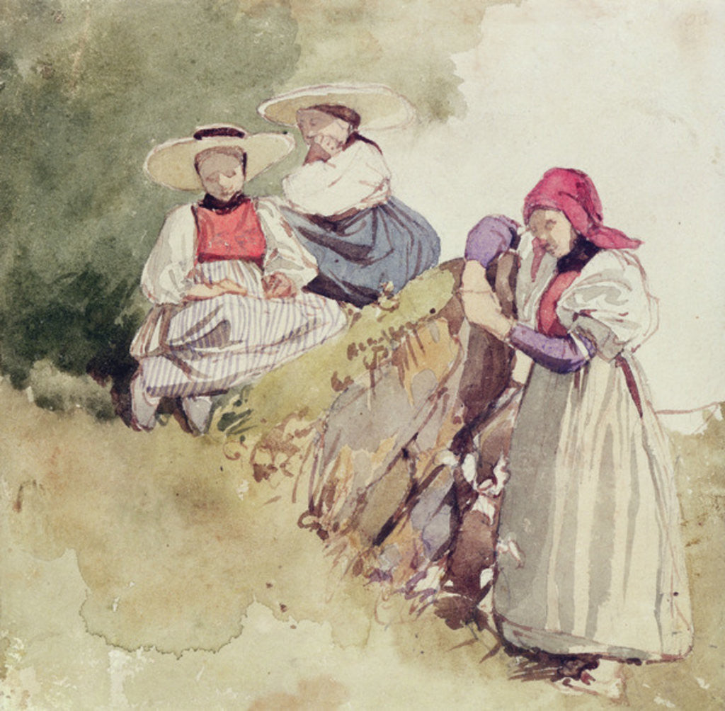 Detail of Three Females by Richard Parkes Bonington