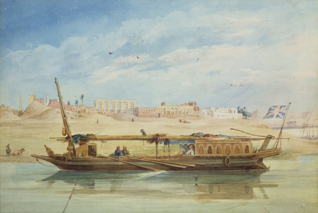 Kanga on the Nile at Luxor by Emile Prisse d'Avennes