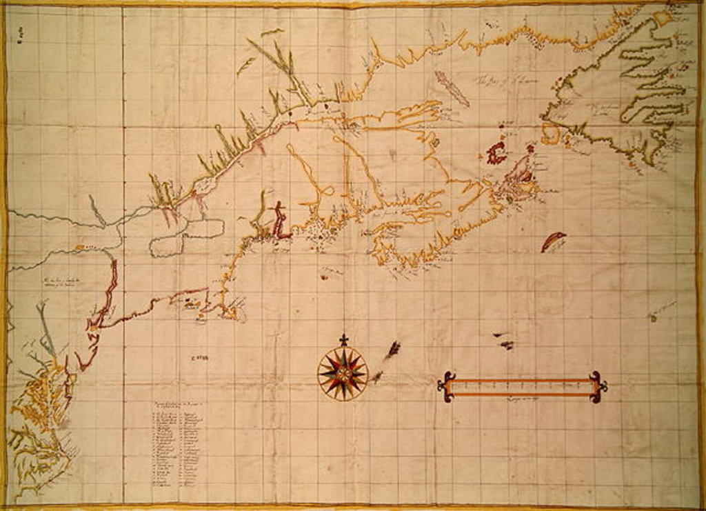 Detail of The Velasco Map, facsimile, 1610 by English School