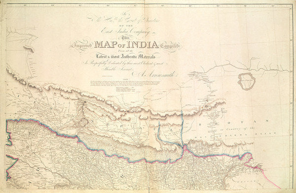 Detail of Map of India, 1822 by Aaron Arrowsmith