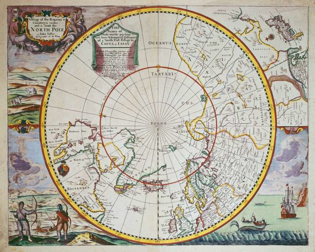 Detail of A Map of the North Pole by John Seller