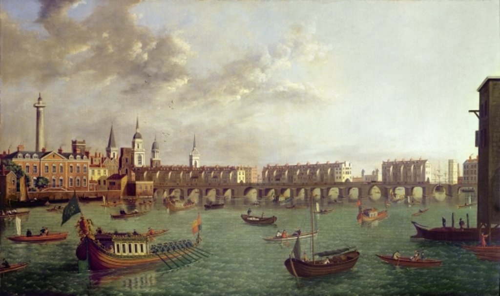 Detail of View of Old London Bridge by School English