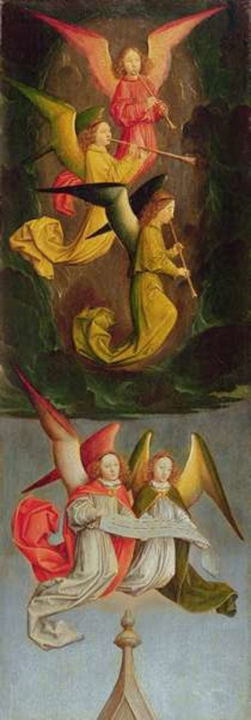 Detail of A Choir of Angels by Simon Marmion