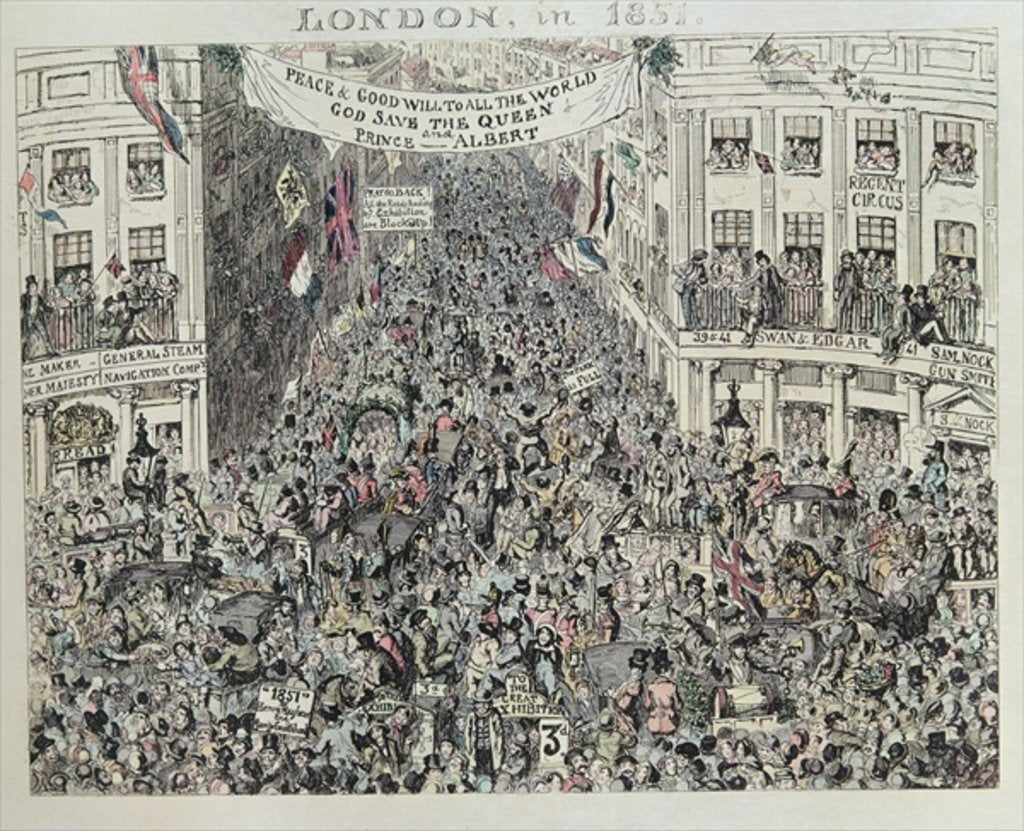 Detail of Mayhew's Great Exhibiton, London by George Cruikshank