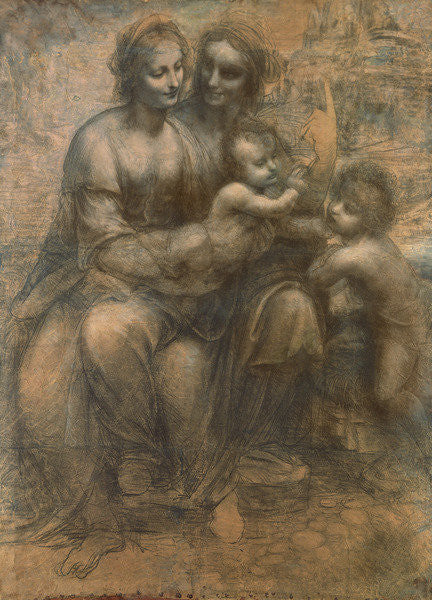 Detail of The Virgin and Child with Saint Anne, and the Infant Saint John the Baptist by Leonardo da Vinci