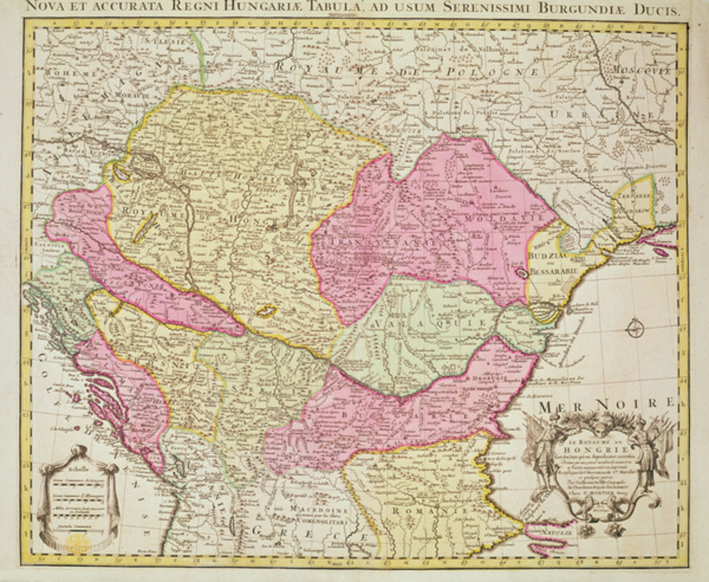 Detail of Map of the Kingdom of Hungary, 1742 by Pierre  Mortier