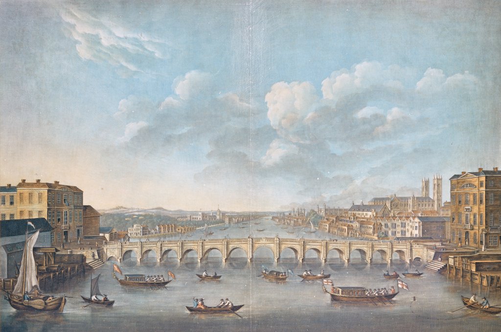 Detail of View of Westminster Bridge by Pierre Michel Alix