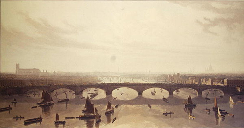 Detail of View of the Bridge now building over the Thames at Vauxhall, 1810 by W Daniel