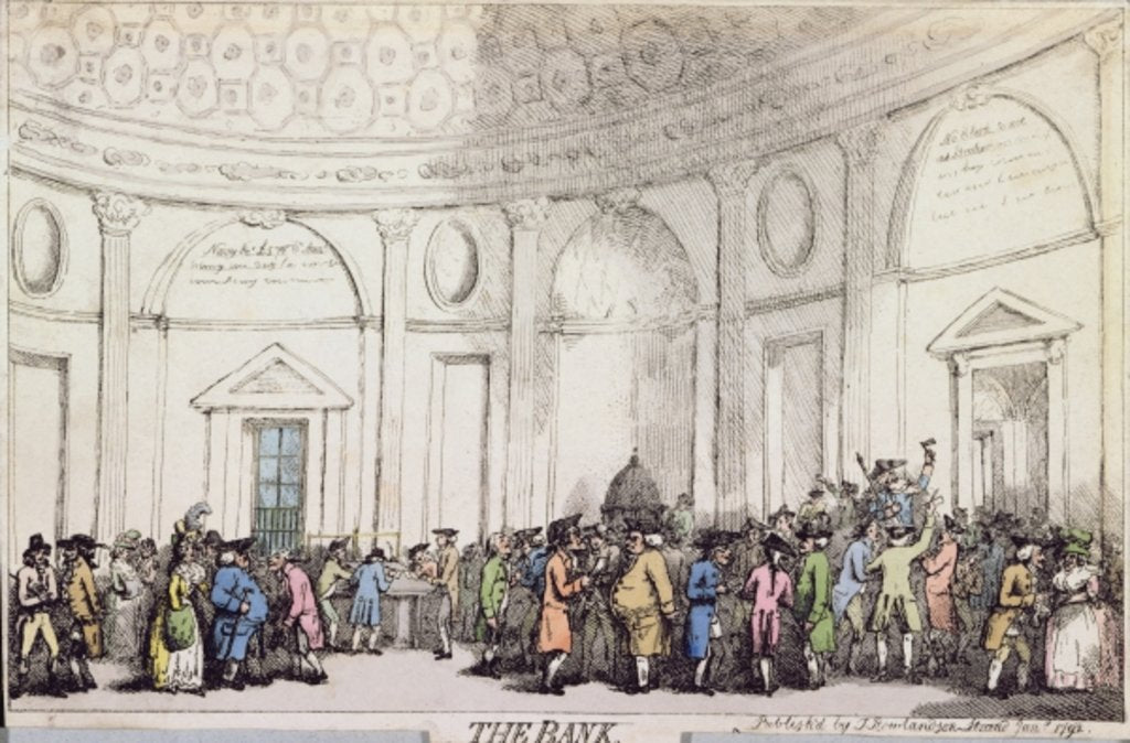 Detail of The Bank, 1792 by Thomas Rowlandson