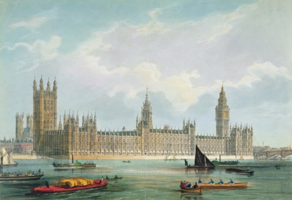 Detail of The New Houses of Parliament by Edmund Walker