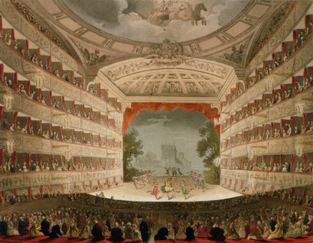 Detail of Kings Theatre Opera House by T. & Pugin A.C. Rowlandson