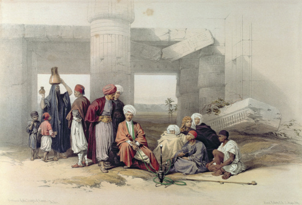 Detail of Entrance of the Temple of Amus II at Goorha, Thebes by David Roberts