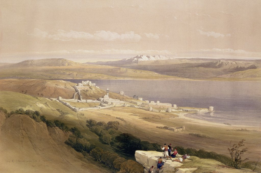 Detail of City of Tiberias on the Sea of Galilee by David Roberts