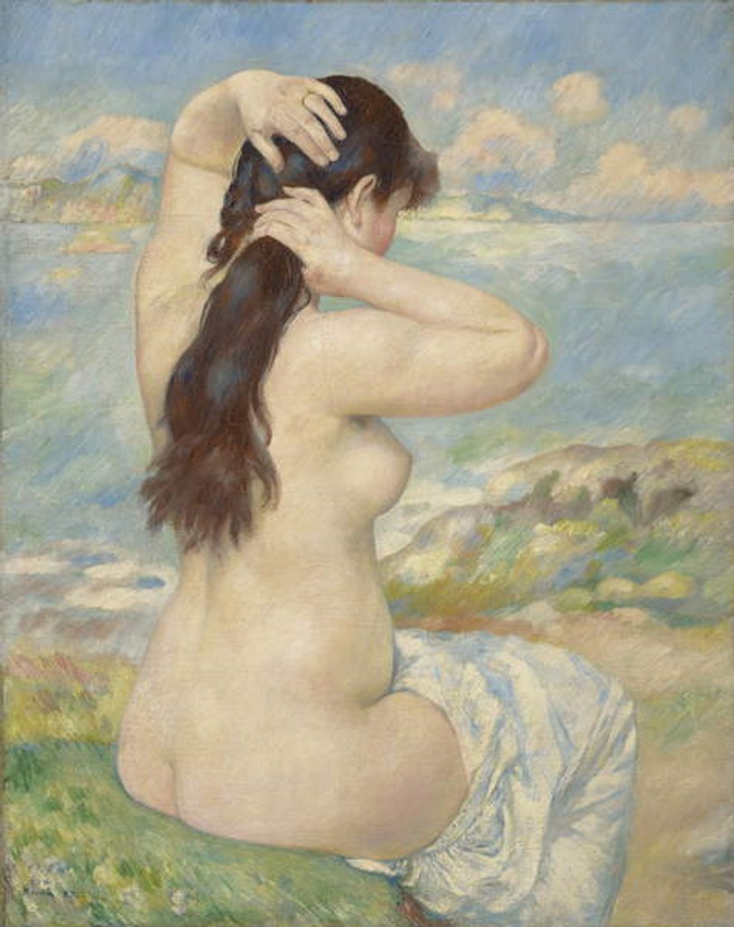 Detail of Bather Arranging her Hair, 1885 by Pierre Auguste Renoir