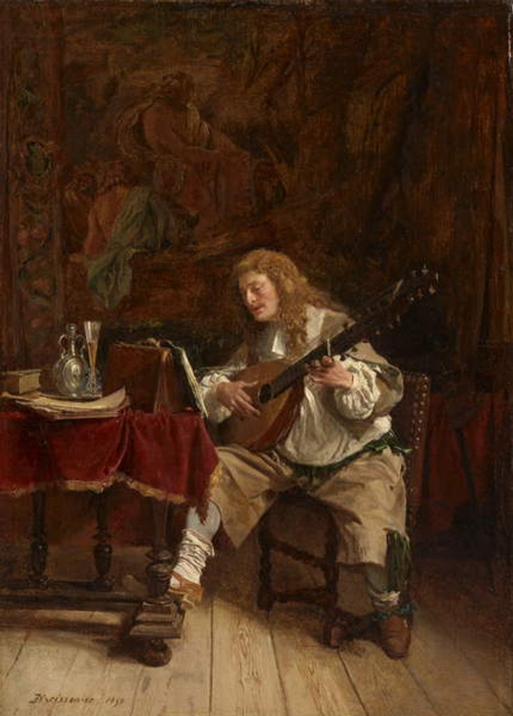 Detail of The Musician, 1859 by Jean-Louis Ernest Meissonier
