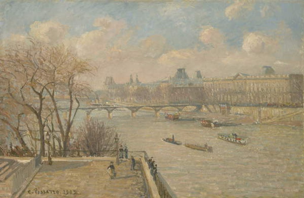 Detail of The Louvre from the Pont Neuf, 1902 by Camille Pissarro