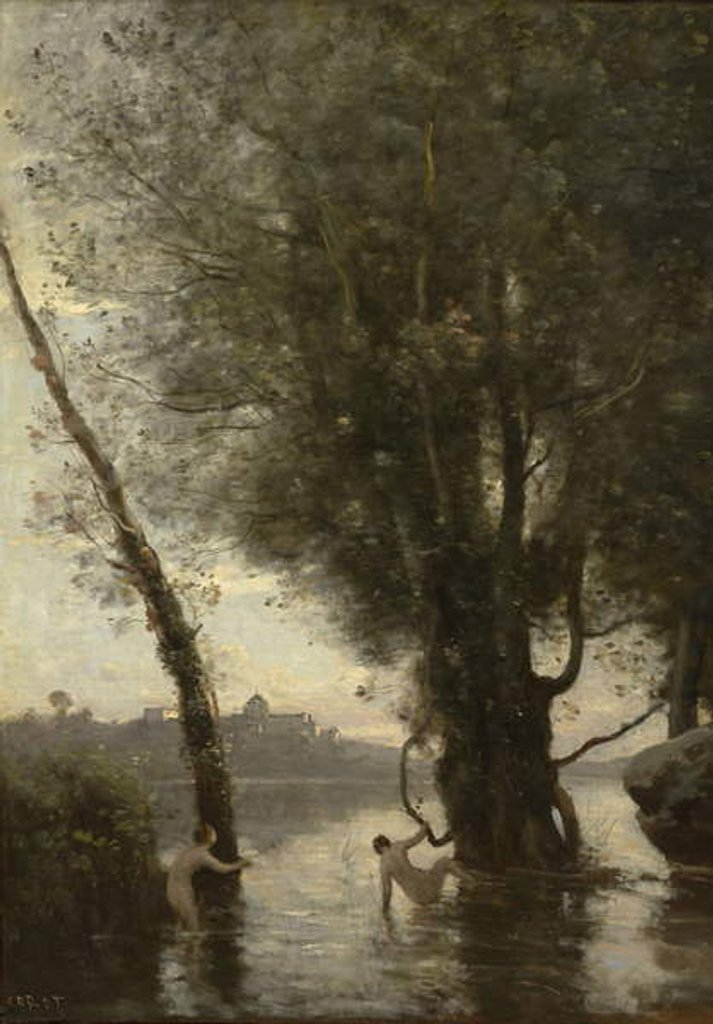 Detail of Bathers of the Borromean Isles, c.1865-70 by Jean Baptiste Camille Corot
