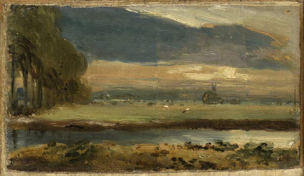 Detail of Dedham Church from Flatford, c.1810 by John Constable
