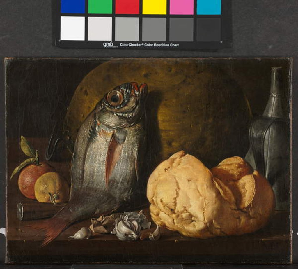 Detail of Still Life with Fish, Bread and Kettle, c.1772 by Luis Menendez
