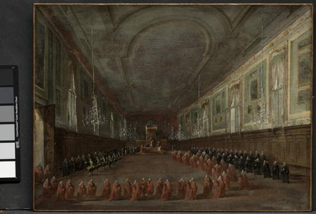 Detail of Pope Pius VI Descending the Throne to Take Leave of the Doge in the Hall of SS. Giovanni e Paolo, 1782 by Francesco Guardi