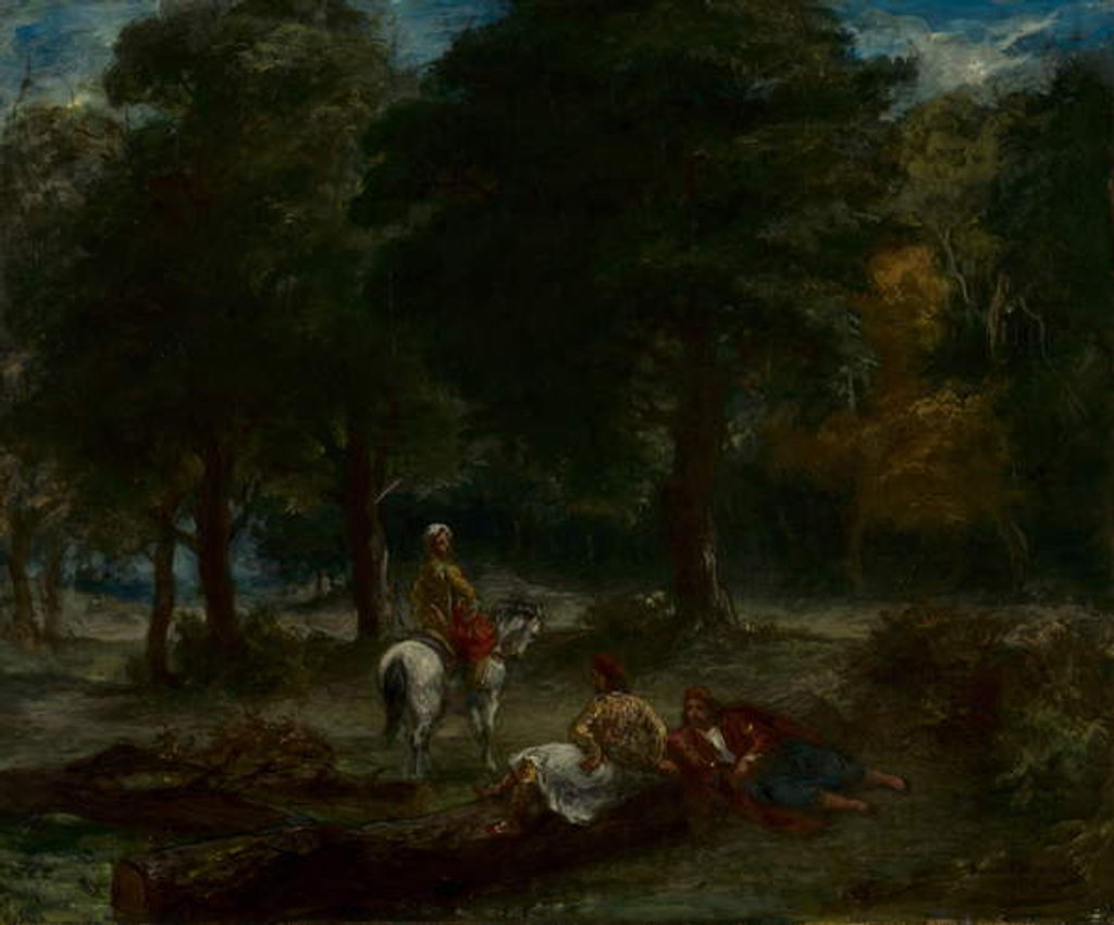 Detail of Greek Cavalry Men Resting in Forest, 1858 by Ferdinand Victor Eugene Delacroix