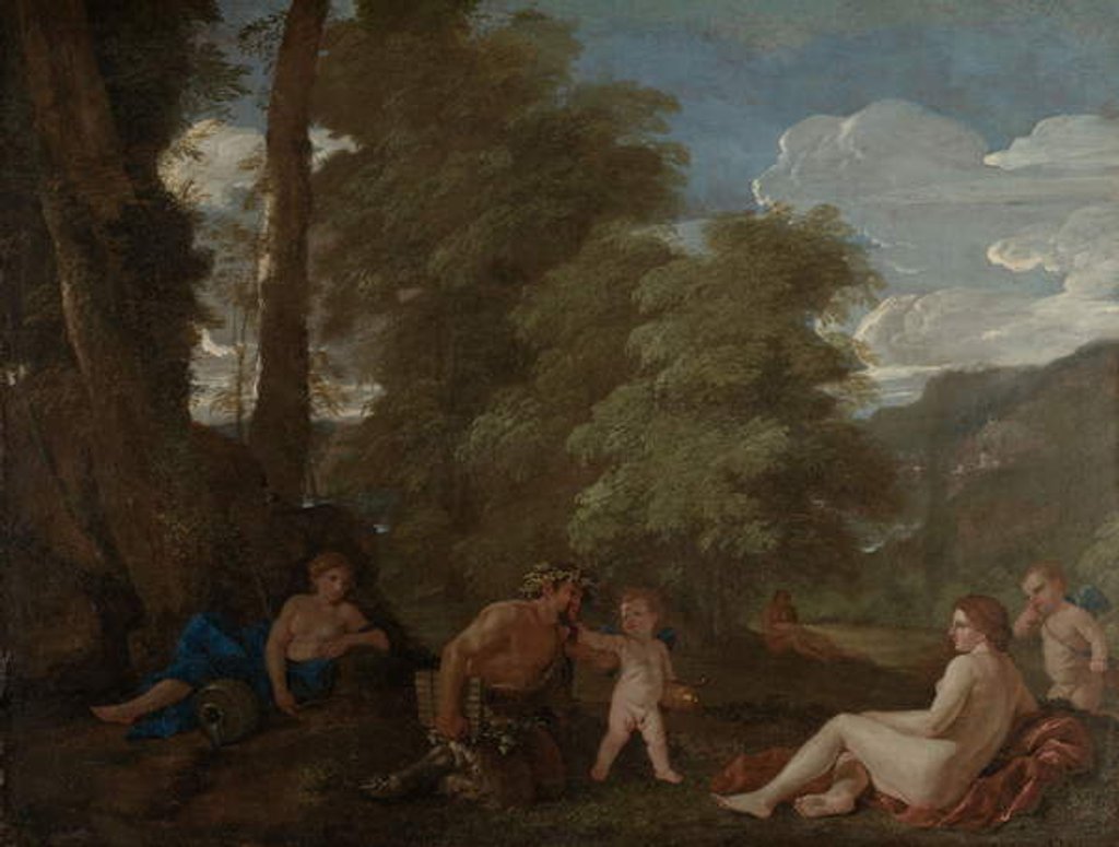 Detail of Nymphs and a Satyr, or Amor Vincit Omnia, c.1625-27 by Nicolas Poussin